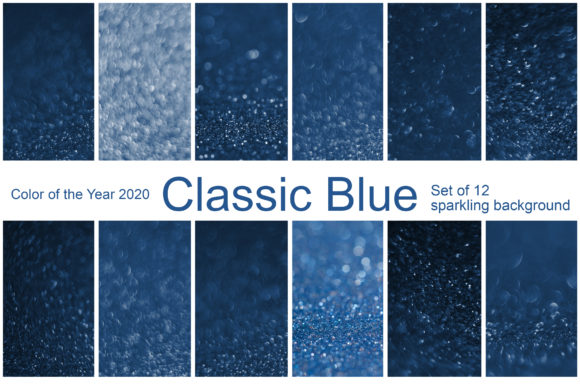 12 Bokeh Sparkling Background Classic Blue