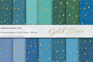 Gold Stars Digital Papers
