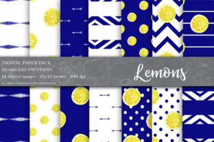 Summer Digital Papers, Lemons Patterns: A Vibrant Addition to Your Creative Projects